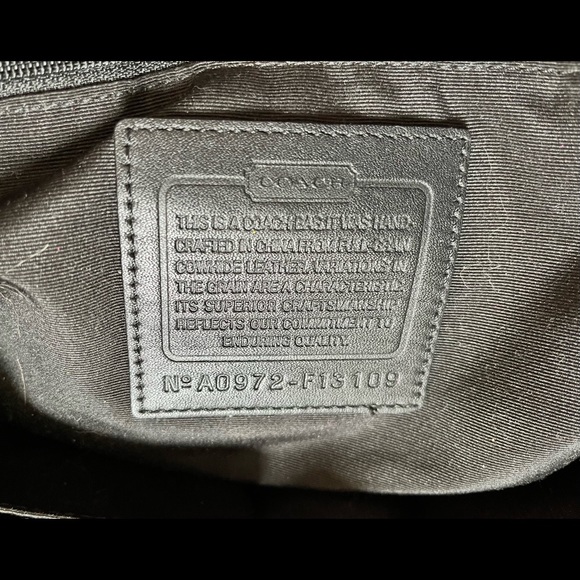 Black leather Coach purse with gray interior.  Excellent condition - Picture 8 of 12